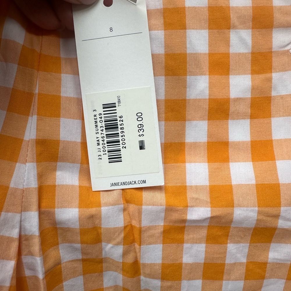 Janie and Jack Orange Checkered Shorts